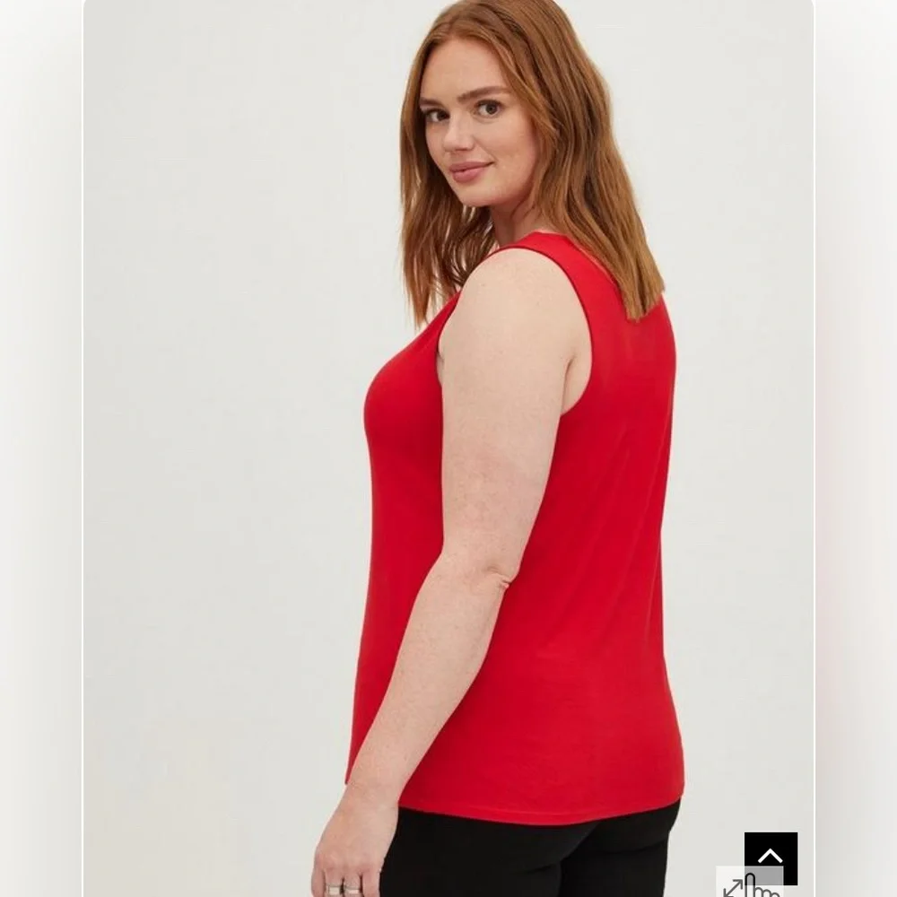 Torrid Super Soft High Neck Tank, Red, 1x - Picture 2 of 11